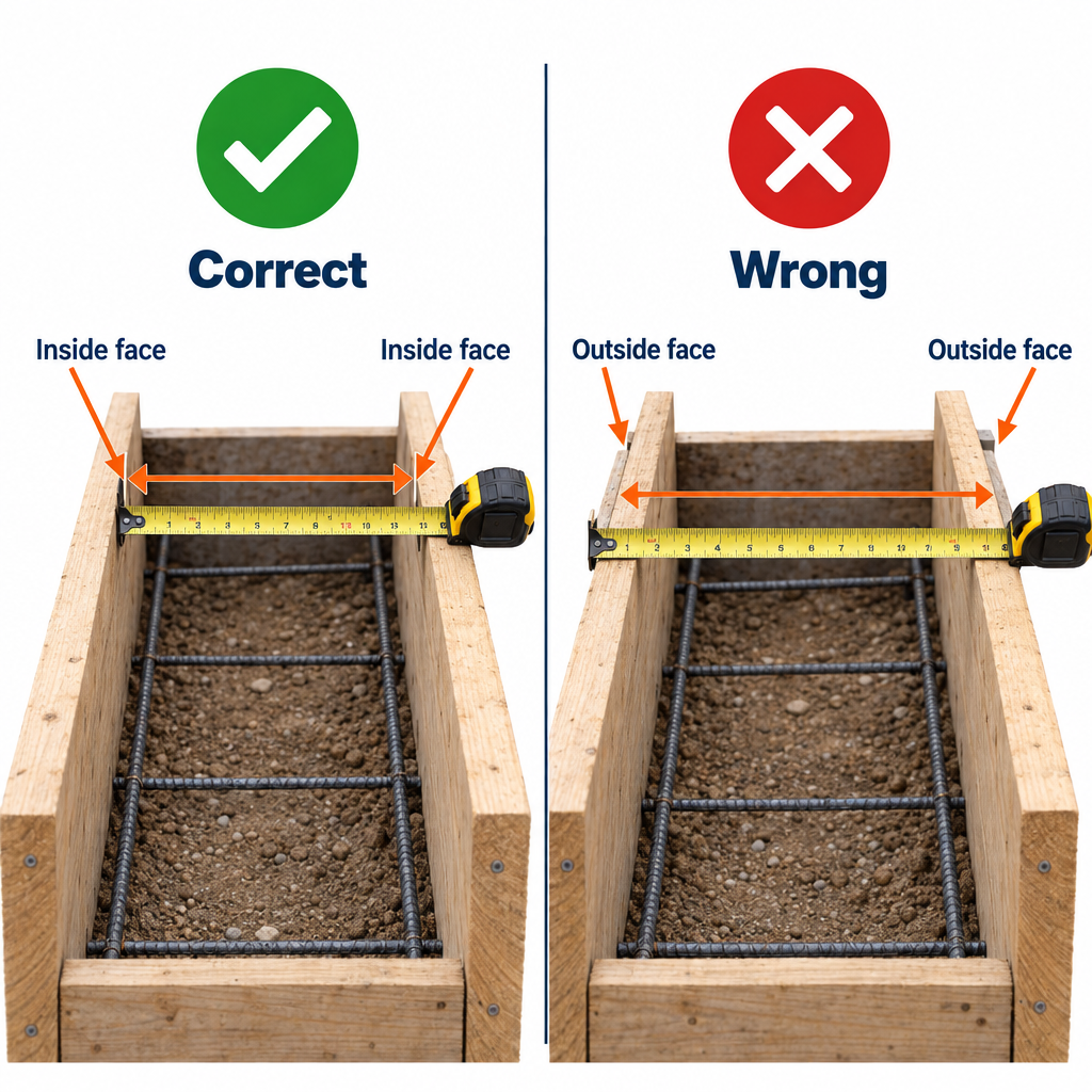 Right vs wrong ways to measure concrete form dimensions