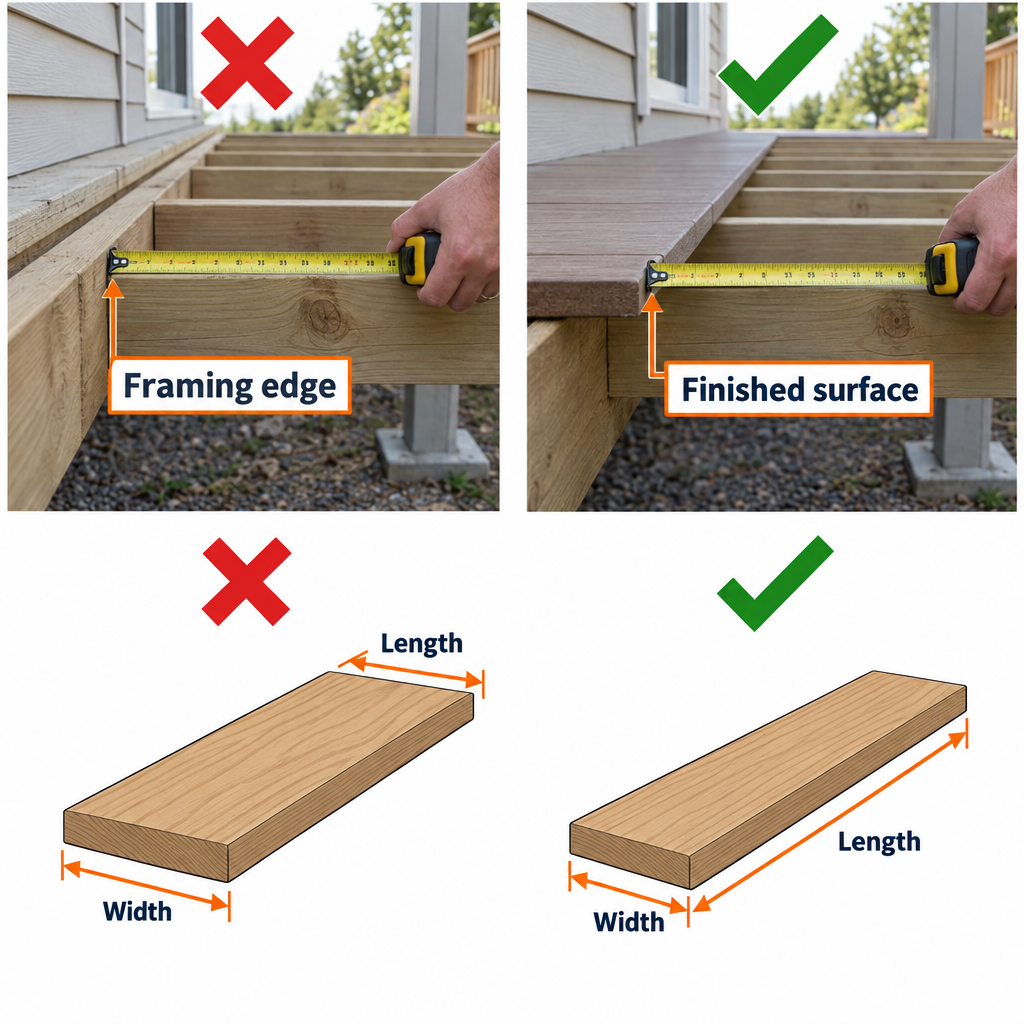 Right vs wrong ways to measure deck dimensions for a deck calculator