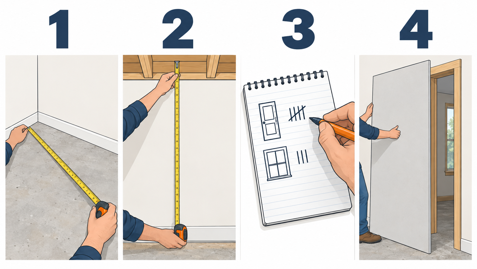 How to measure and enter drywall calculator inputs in four steps