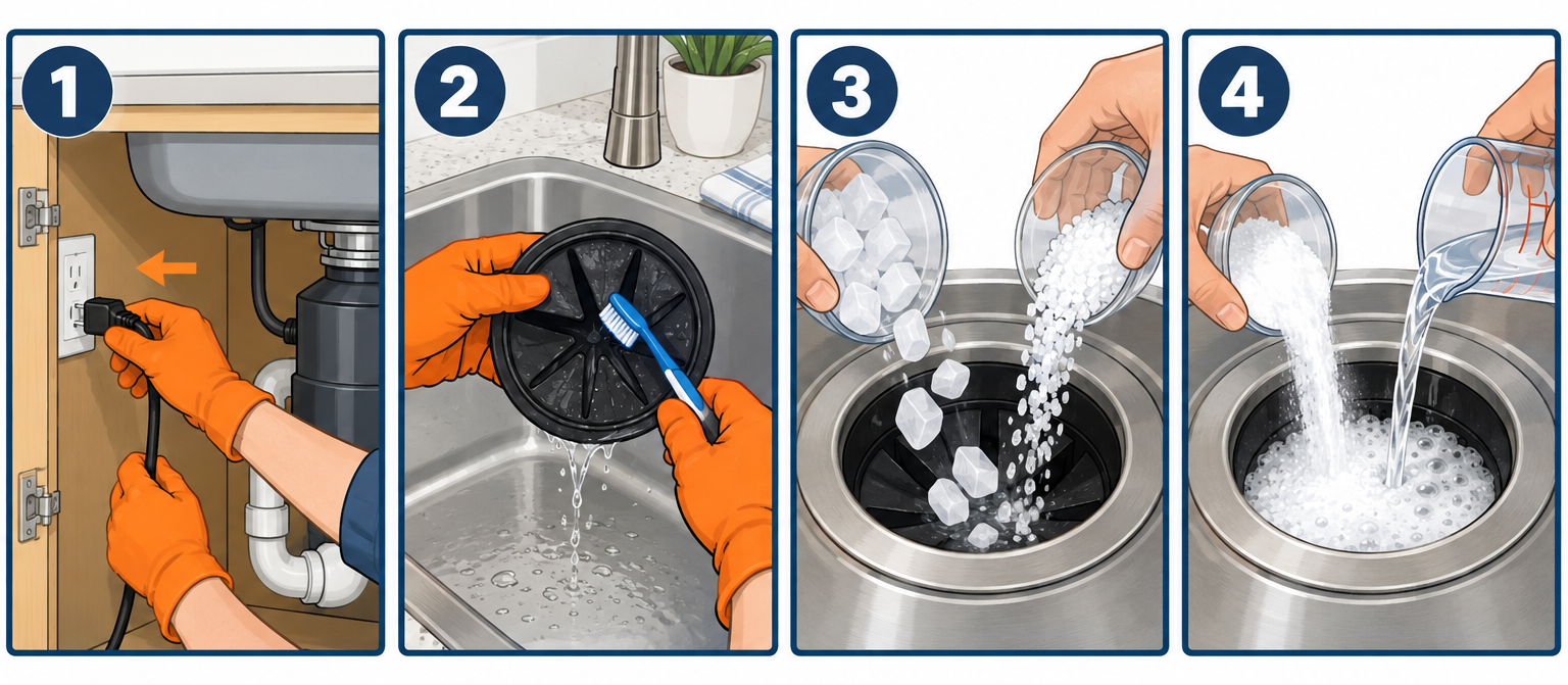 How to clean a garbage disposal in four steps