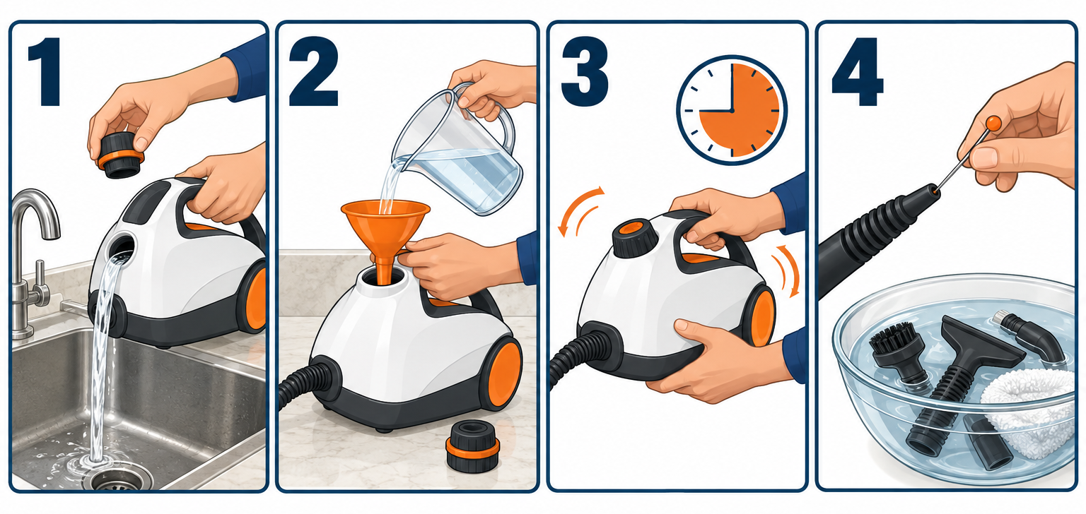 How to descale a steam cleaner in four steps