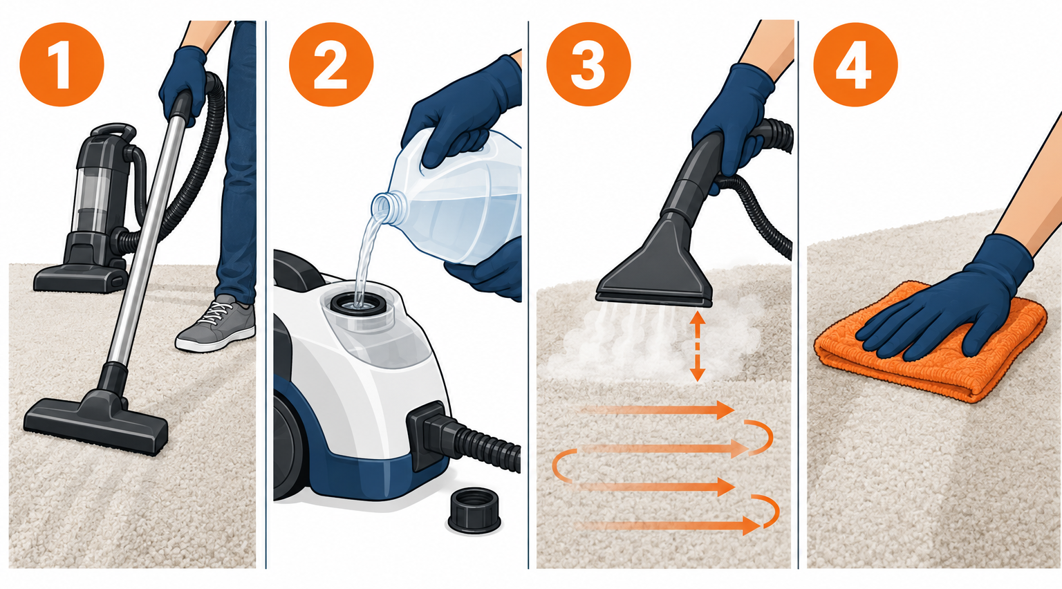 How to clean with a steam cleaner in four steps