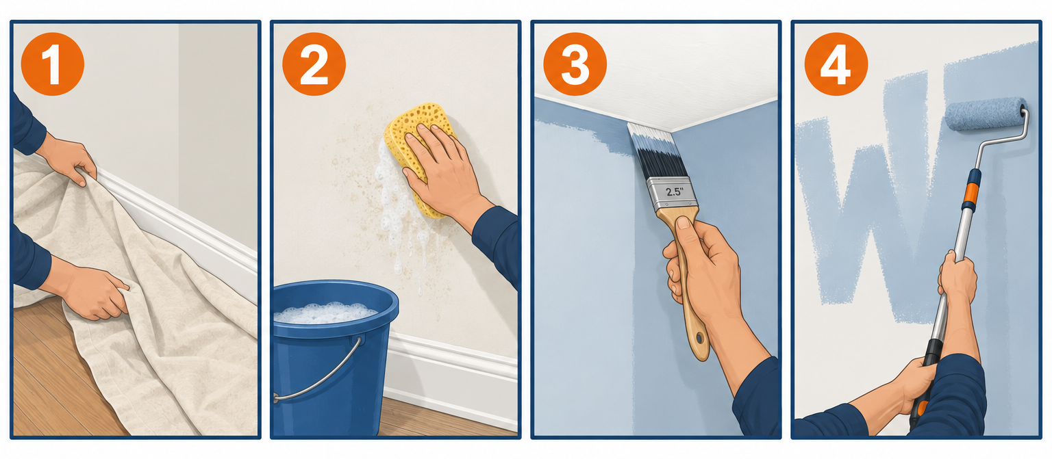 How to paint an interior wall in four key steps