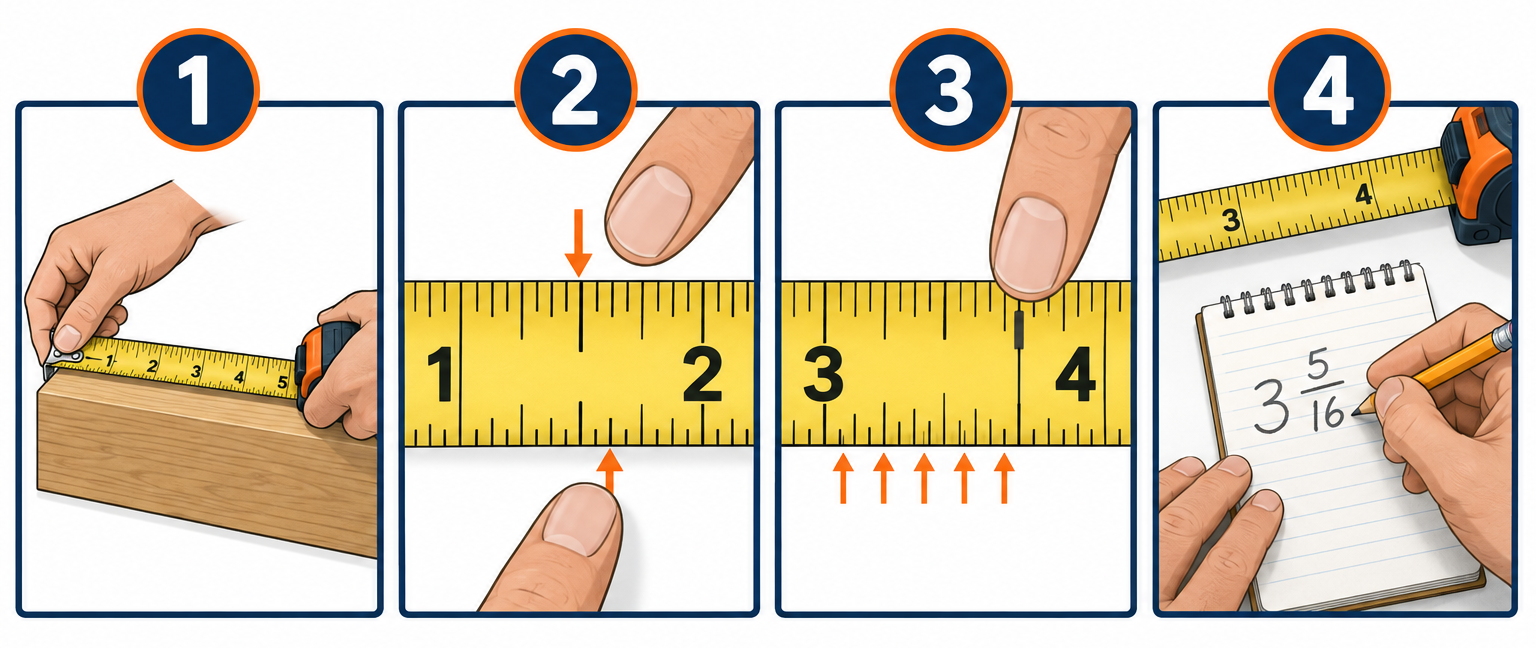 How to read a tape measure in four steps