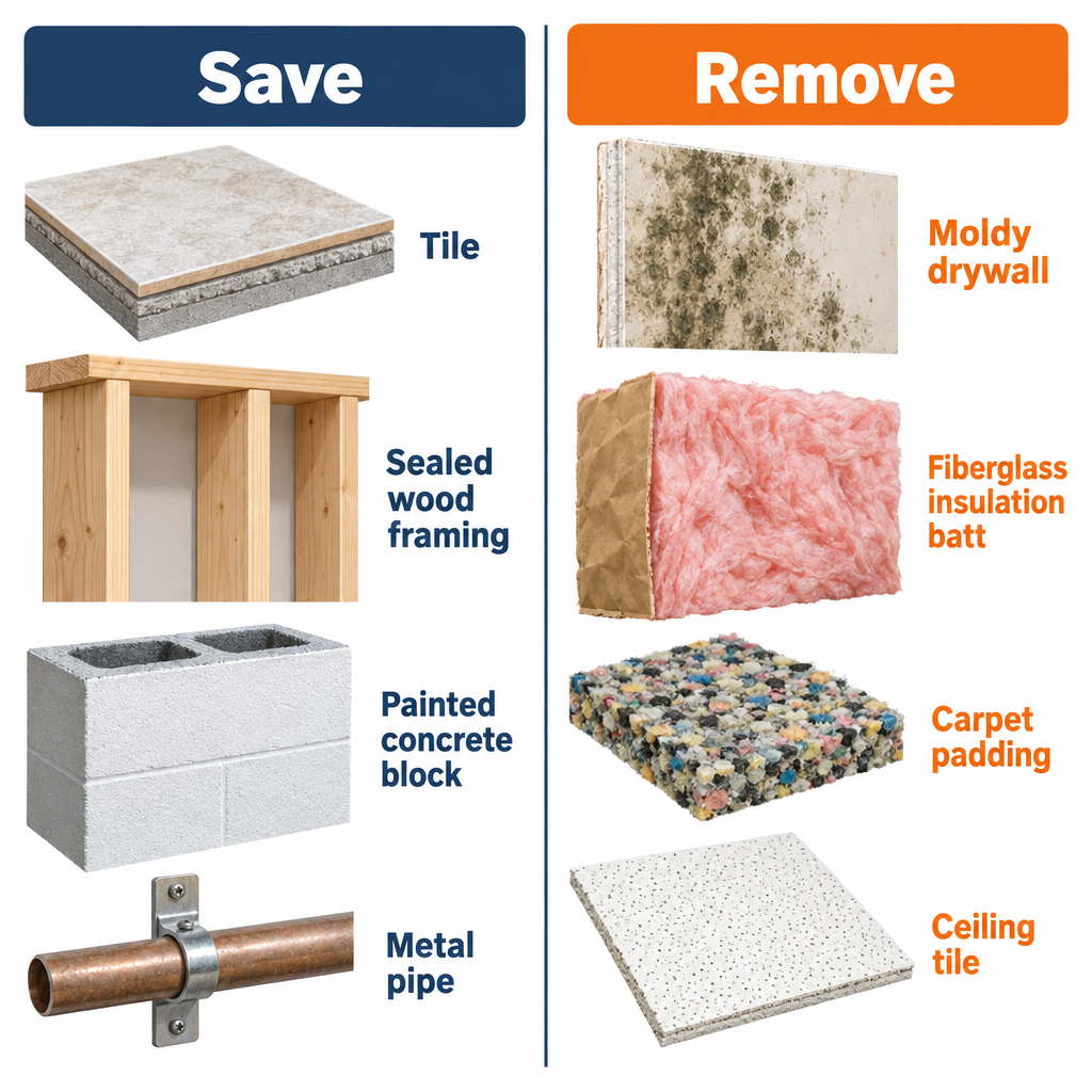 Porous vs non-porous building materials: what mold cleanup can save versus must discard