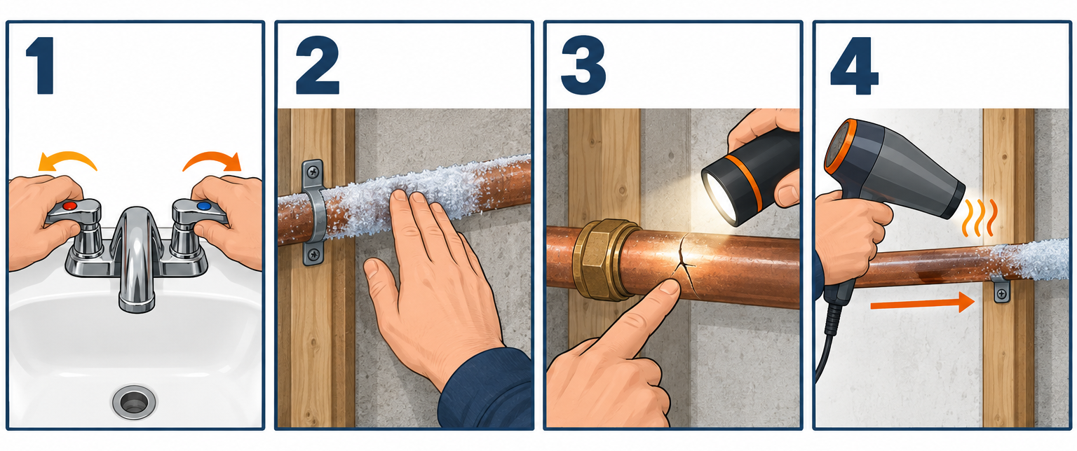 How to thaw frozen pipes safely in four steps