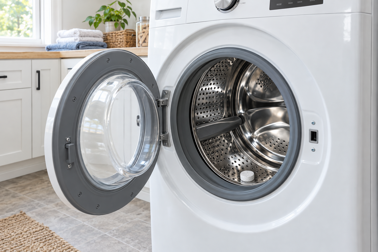 Clean front-load washing machine drum after using Affresh tablet