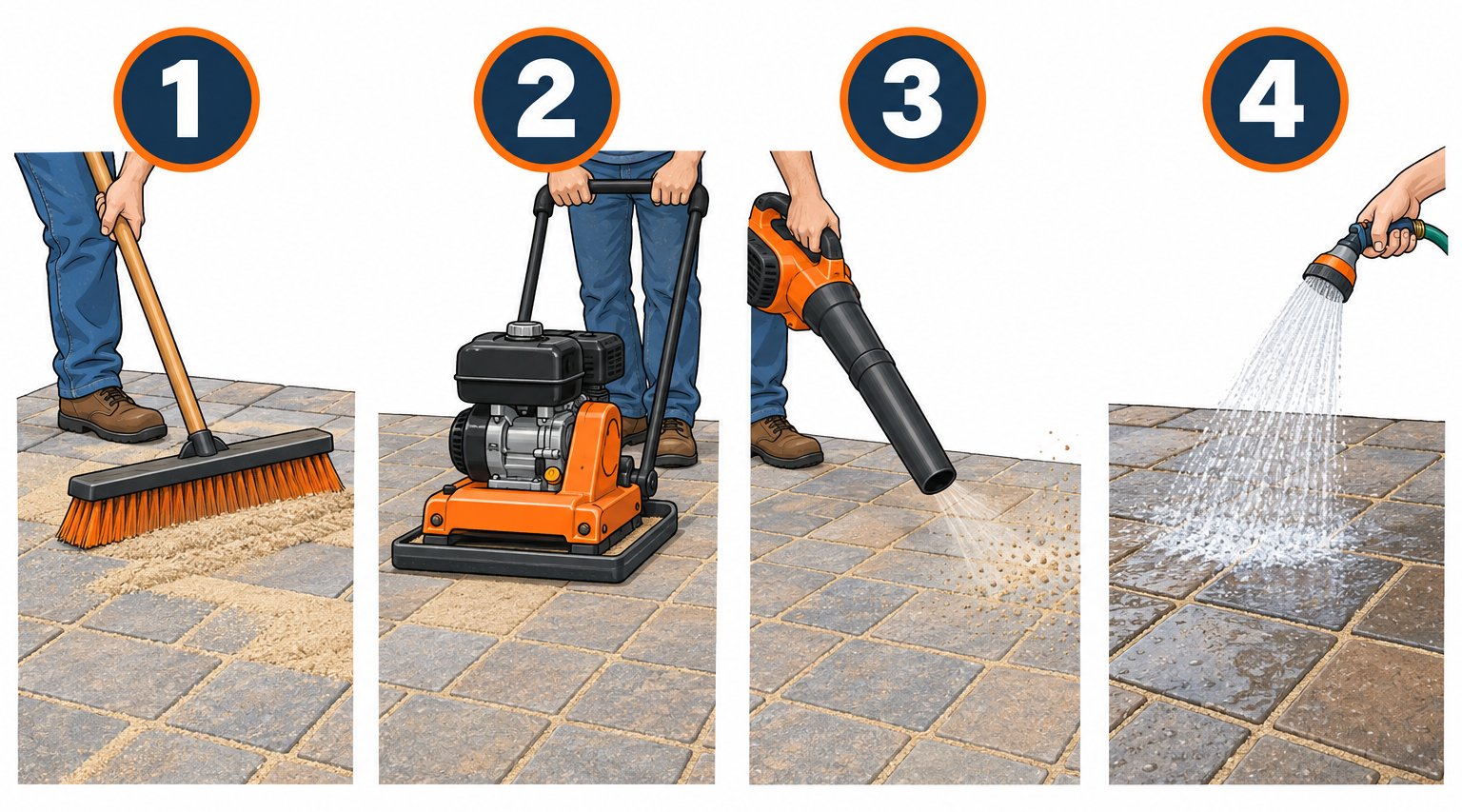 How to apply polymeric sand to pavers in four steps