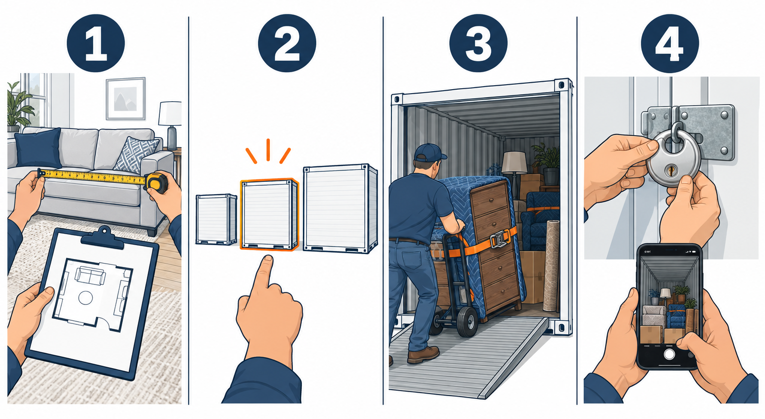 Moving a home's contents into a pod in four key steps during a renovation