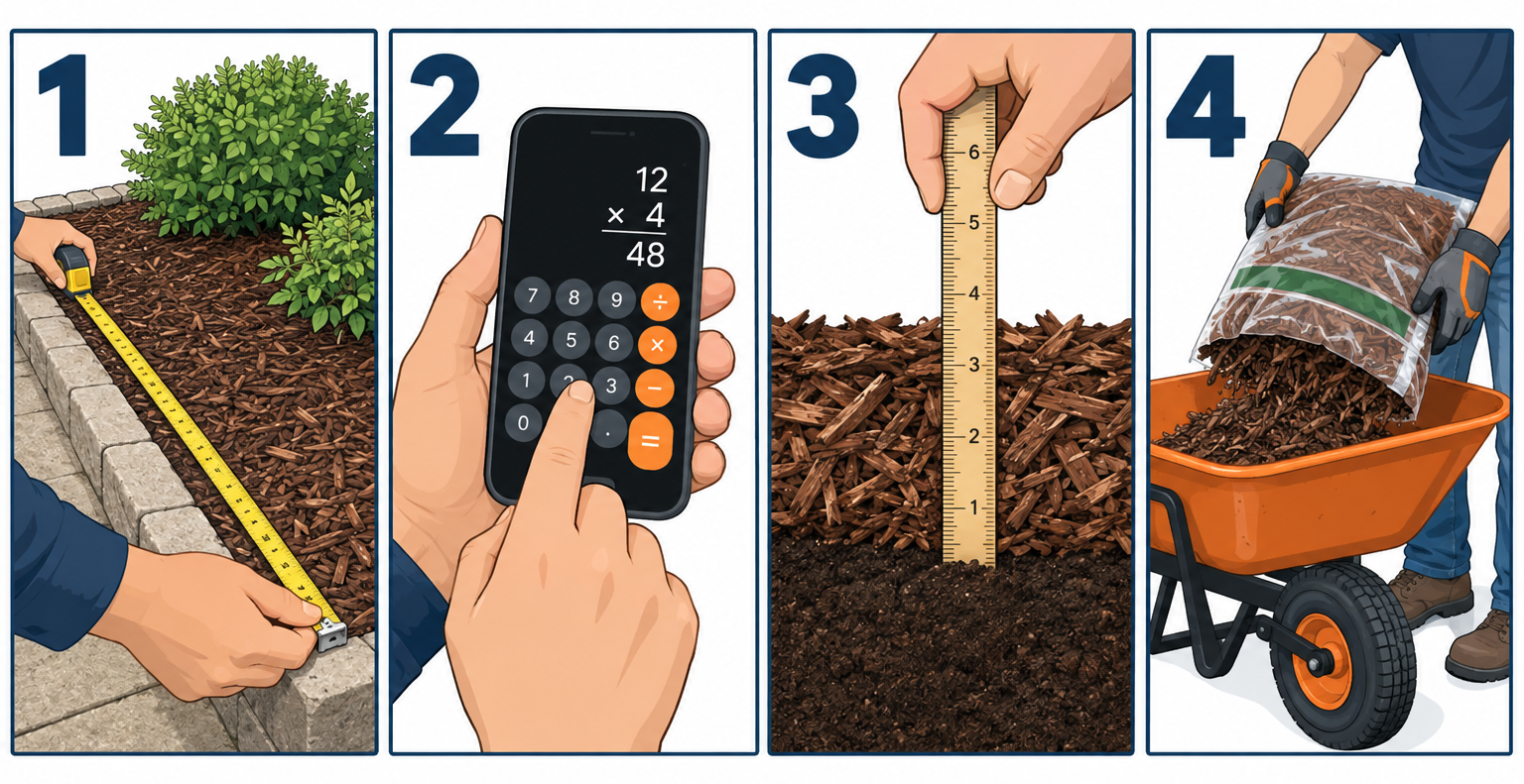 How to measure and calculate mulch needs in four steps