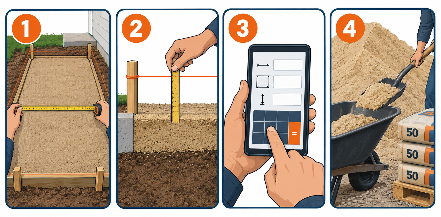 How to measure and calculate sand quantity in four steps