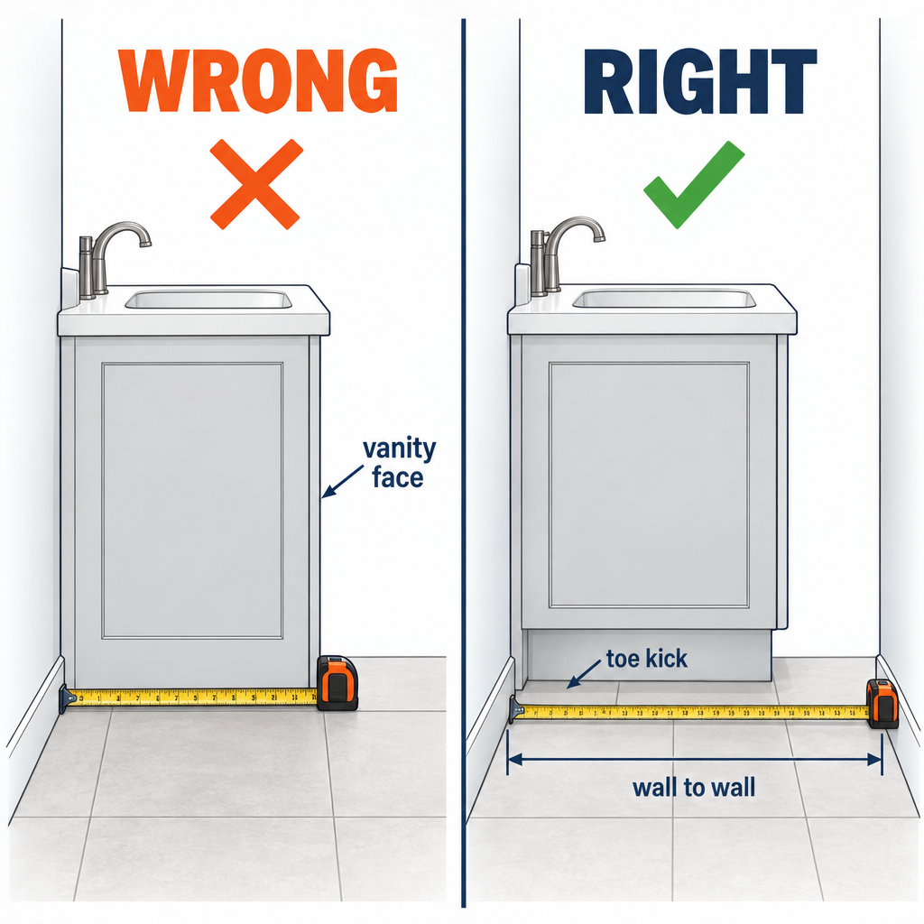 Right vs wrong ways to measure a bathroom floor for tile