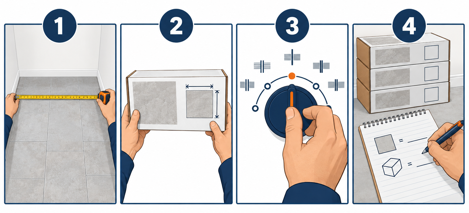 How to measure and calculate tile quantity in four steps